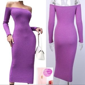 Purple Off the Shoulder Dress